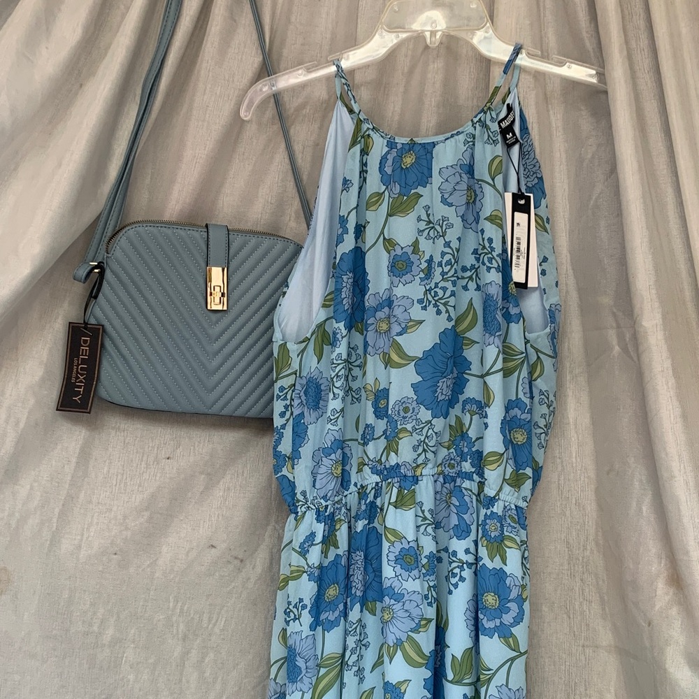 Steve Madden Light Blue Floral Midi Dress